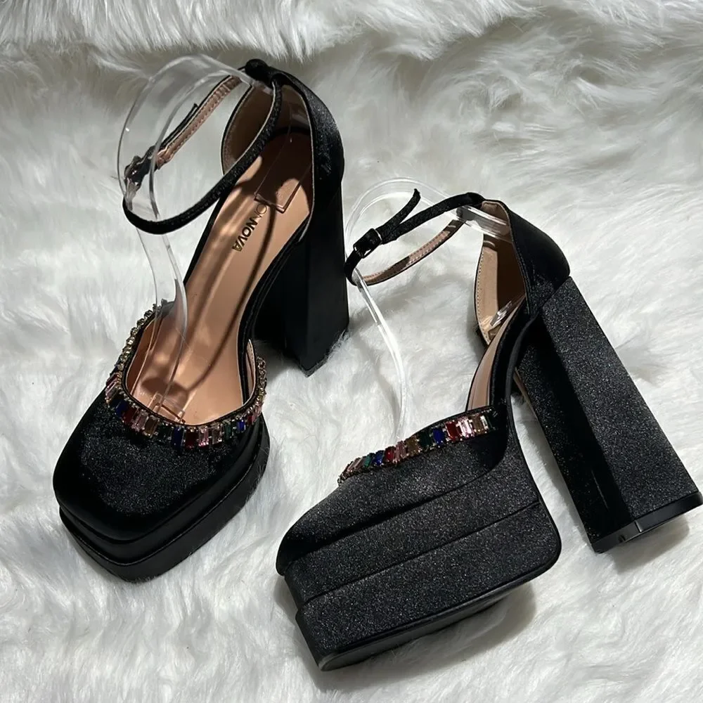 🌸‎ Fashion Nova No Time For It Platform High Heels. Size 9.  B85